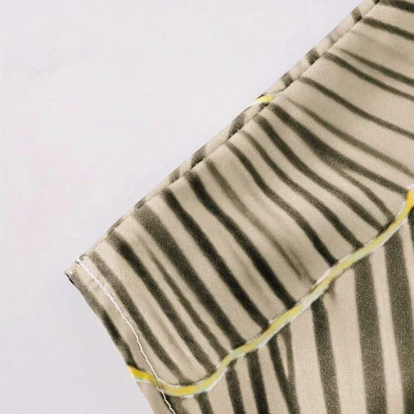 White Maxi Shirt Dress with Brown Floral Print - Picture 3 of 8